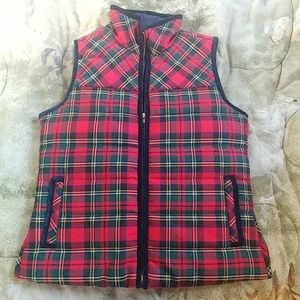 J. Crew Tartan Puffer Vest